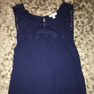 mine Tops - BLUE LACE TOP TANK mine Tops - BLUE LACE TOP TANK